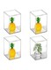 OGANAZI 4 Pack Clear Acrylic Stackable Display Boxes with Sliding Lid and Mirror Bottom, Display Storage Boxes Stand, Transparent Showcase for Action Figures, Figures Toys, Shells, 7.6*7.6*11.8cm