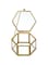 Vintage Glass Jewelry Box - Golden Hexagonal Jewelry Display Organizer Keepsake Box Home Decorative Box Case for Storage Trinket Ring Earring Chest