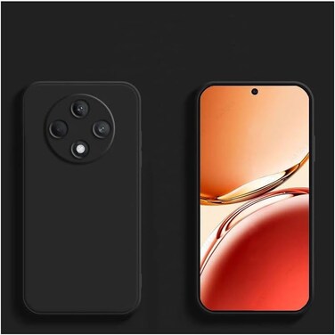 Case for Oppo Reno12F 5G, Liquid Gel Rubber Bumper Case with Soft Microfiber Lining Cushion Slim Hard Shell Shockproof Protective Cover for Reno 12F 2024 (Black)