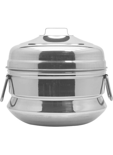 Steel Idli Cooker, Small, Silver, 23 Cm, KKIP0S, Steam Pot, Idli Cooker, Steamer, Iddly, Idly, Iddli Silver
