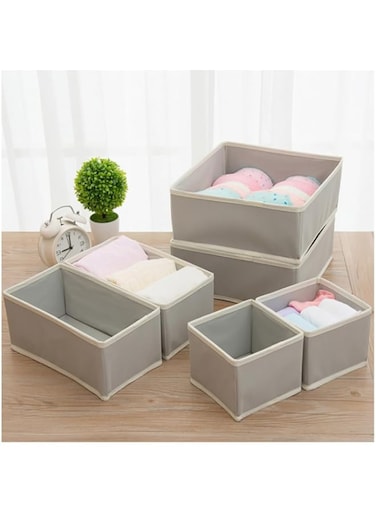 DESALOV 6 Pack Drawer Organizer for Clothing, Foldable Cloth Drawer Dividers Storage Bins, Clothes Drawer Organizer for Underwear,Folded Clothes,Baby Clothing,Socks,Bra,Towels,Ties (Gray)