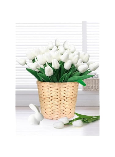 URbazaar 20PCS Artificial Tulips Flowers Real Touch Arrangement Bouquet for Home Room Office Party Wedding Decoration, Excellent Gift Idea for Mothers Day