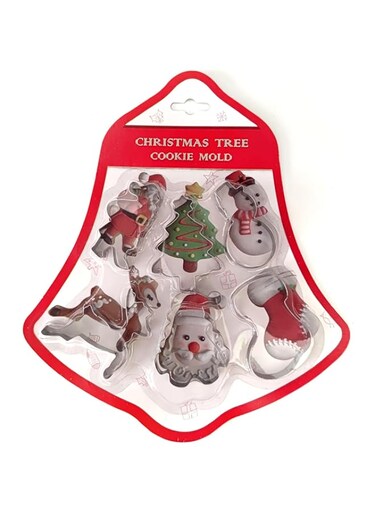 Magic Park Christmas Cookie Cutters Xmas Biscuit Cutter Mold DIY Stainless Steel Cookie Cutter Holiday Cookie Cutters Gingerbread Christmas Tree Reindeer Christmas House Christmas Shapes (6)