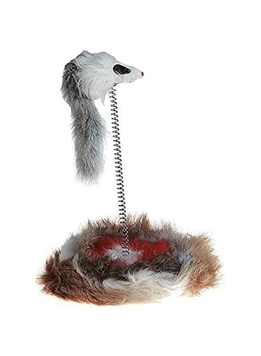 Karlie Flamingo Toy Nikau Mouse on Stick Cat Toy White