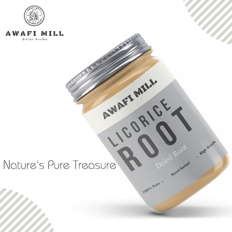 AWAFI MILL Licorice Root Pure - 100% Natural Chew Sticks   Premium Glycyrrhiza Glabra for Culinary and Aromatic Use (Bottle of 50 gram / 1.7 Oz)