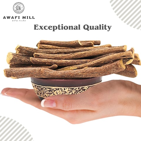 AWAFI MILL Licorice Root Pure - 100% Natural Chew Sticks   Premium Glycyrrhiza Glabra for Culinary and Aromatic Use (Bottle of 50 gram / 1.7 Oz)