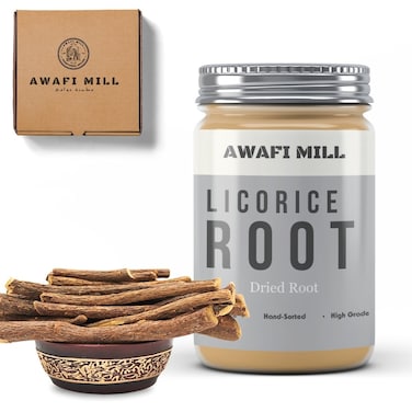 AWAFI MILL Licorice Root Pure - 100% Natural Chew Sticks   Premium Glycyrrhiza Glabra for Culinary and Aromatic Use (Bottle of 50 gram / 1.7 Oz)