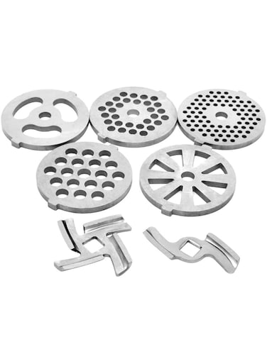 Together-life 7 Piece Stainless Steel Meat Grinder Plates Discs and Blade for Food Chopper and Meat Grinder Machinery Parts.