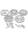 Together-life 7 Piece Stainless Steel Meat Grinder Plates Discs and Blade for Food Chopper and Meat Grinder Machinery Parts.