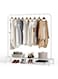 Arabest Garment Rack, Single Rod Portable Coat Rack for Hanging Clothes, Space Saving Clothing Rack, Freestanding Hanger with Bottom Shelf, Heavy Duty Clothes Rack for Bedroom (White)