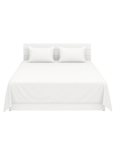 Linen Klub 3-Piece Flat Sheet With Pillowcases Set Cotton Blend White 200x240cm