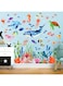 Kalolary Under The Sea Wall Decals Sea Turtle Whale Dolphin Starfish Wall Stickers 3D Coral Reef Ocean Grass Bubbles Wall Decals Wall Decoration for Wall Corner Nursery Room Children Bedroom Bathroom