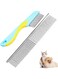 FENDOUNIU Dog Combs Cat Combs , Pets Flea Comb with Smooth Rounded Teeth, Pets Fur Comb with Half Dense Teeth and Half Wide Teeth, Stainless Rounded Teeth for Removing Flea Tangle and Knots (2 Pcs)
