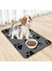 DAYONG Pet Food Mat, Pet PU leather Bowl Mat, Pet Feeding Mat, Waterproof Dog Cat Mat, Non-Stick Non Slip Anti Spill Easy Clean (Black, 45x60cm)