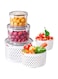 3Pcs Food Storage Containers,Fruit-Storage-Containers,Fridge Organizer with Removable Draining Colanders and Lid,Leakproof Fridge Organizer for Vegetables Salad Berry Meat Keep Fresh (Round-3pcs)