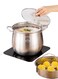 5L+ 304 stainless steel large-belted soup pot with a steaming rack, which can be used for boiling soup, steaming vegetables, draining water, etc