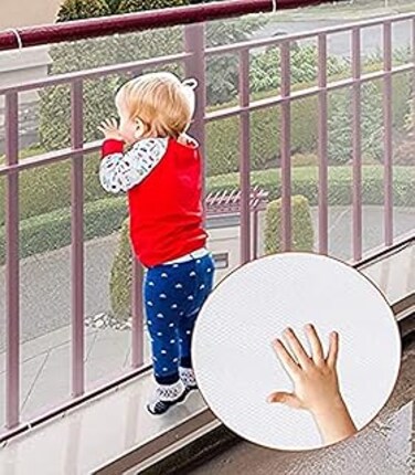 ELECDON Child/Pet Safety Net,Durable Banister Guards for Kids Safety for Indoor Stairs Rails Cribs Balcony, Easy to Install and Use for Kids Pets Toys Safety with More Ties (White)