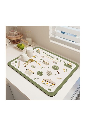Dish Drying Mat, Kitchen Drying Pad, Counter Top Drying Mat, Diatom Mud Dishes Drying Mat, Absorbent Household Kitchen Placemat, Quick-Drying Non-Slip Drain Mat for Dining Room, Kitchen Counter