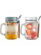 Hniuyun 2 Pack Overnight Oats Jars with Lids and Spoon, 16 oz Airtight Breakfast Jars with Handle, Mason Jars with Lid for Salads Cereal Milk Porridge Fruit