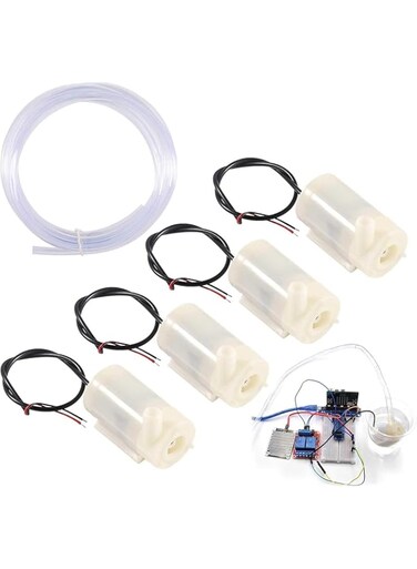 Oonkaf Micro Submersible Mini Water Pump DC 3V 5V with 3 meters Clear Vinyl Tubing Set, Low Noise Brushless Motor Pump, New Water Pumps for Fish Tank Garden Plant 3PCS