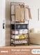 5-Tier Storage Shelf Double-Rail Clothes Rack, Clothing Garment Rack Metal Hanging Clothes for Boxes Shoes Boots Commercial Grade Multi-Purpose Entryway Shelving Unit for Home Office Bedroom