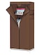 Non-Woven Wardrobe ,Portable Cloth Organizer With Metal Shelves&Acirc;&nbsp;Dust Proof Brown 73x6.5x27cm