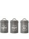 3 Piece Food Jars Canisters Sets, Metal Vintage Airtight Coffee Container, Coffee Sugar Tea Canister Set with Lid,Rustic Farmhouse Decor for Kitchen