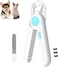 LOPOTION Cat Dog Nail Clippers with Safety Guard,Round Head Trimmer with LED Light to Avoid Over-Cutting ，Professional Grooming Tools Kit for Pet Claw Care，Hidden Nail File for Small Animals Claw Care