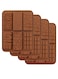 4 Pack Nonstick Silicone Chocolate Molds, 6-Cavity Biodegradable Bar Molds for Baking &amp; Snacks