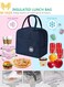 Insulated Lunch Bag - Large Capacity Polyester Handbag - Leakproof Cooler Bag - Reusable Lunch Box for Student, Men, Women, Outdoor, Office, Picnic