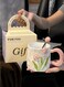 Ceramic Coffee Cup: Lovely Creative Design with 3D Floral Shape, Milk Cup and Spoon, Suitable for Office and Home Use