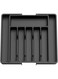 Blythornix Kitchen Cutlery Tray Plastic, Silverware Drawer Organizer Utensil Trays, Kitchen Container and Storage Expandable Flatware Holder 8 Compartments Black