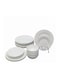 Timmy Embossed White Dinner Set - 16 Pieces Elegant Tableware