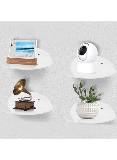 4 Pcs Mini Acrylic Wall Shelf, 14*8.3Cm Small Floating Wall Shelves