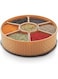 NOG Round Masala Box    Rangoli Dabba    Spice box for kitchen    Masala Boxes for Kitchen    Plastic Wooden Style Masala Box