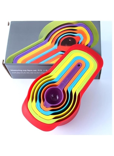 BHjoybeauty Measuring Cups and Spoons Set of 6 Easy to Clean Colorful Measuring Spoons Kitchen Utensils, Gadgets Cup Measurements Set (6 Colors)