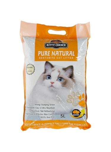 Kitty Choice Pure Natural Bentonite Cat Litter- 5L Flavor - Lemon