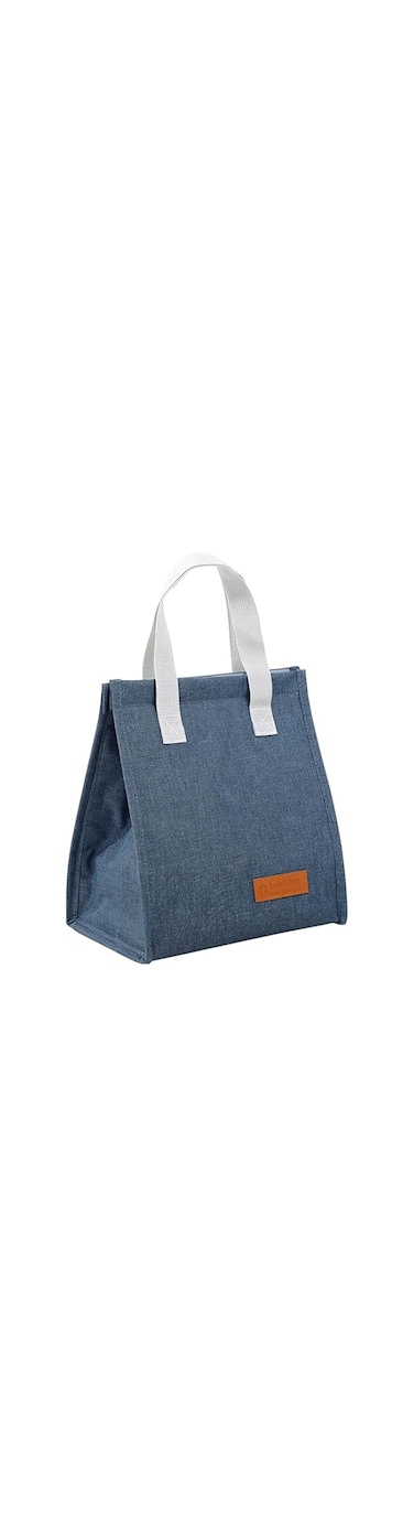 DANPLMUN Simple Large-Capacity Lunchbox Bag, Portable Lunch Bag, Insulation Bag (Blue)
