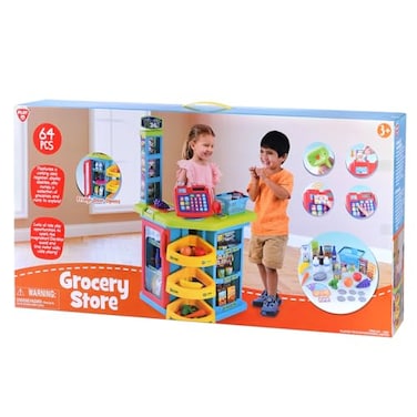 PlayGo Battery Operated Electronic Grocery Store Playset 64-Pieces