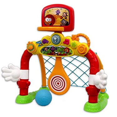 Winfun 4‑In‑1 Fun‑Goal Set - Soccer, Basketball, Bowling &amp; Golf Game Set With Target Practice, Interactive Play With Soccer Net &amp; Bowling Pins, All‑In‑One Target Play Set, For Toddlers 18 Months+