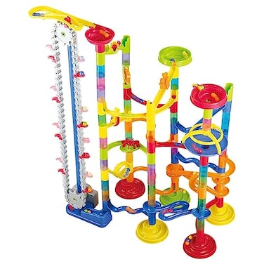 PlayGo Battery Operated Elevator Marble Maze Over 186-Pieces, Multicolour