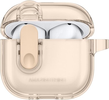 Amazing Thing MINIMAL for AirPods 4 (2024) case cover with Carabiner - Deset Titanium