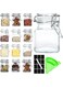 SKYLINK 12Pack 4oz Glass Spice Jars with Airtight Hinged Lids, Small Square Jars with Writable Labels, Chalk Marker &amp; Silicone Funnel for Spices, Herbs, Seasonings, and Kitchen Storage