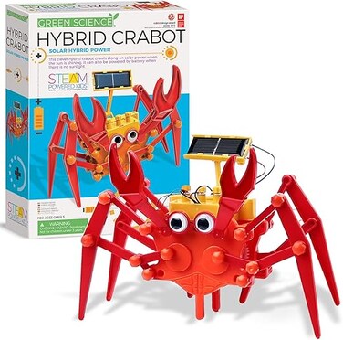 4M Green Science Hybrid Crabot-Solar Power Crawling Crab Kit-for Kids Ages 5+, Multi Coloured