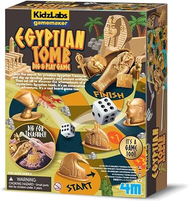 مجموعة أدوات التنقيب عن الكنوز المصرية من 4M KidzLabs - اكتشف القطع الأثرية المصرية القديمة من هرم جبسي وتعلم علم الآثار، نشاط STEM للأطفال من عمر 5 سنوات فما فوق