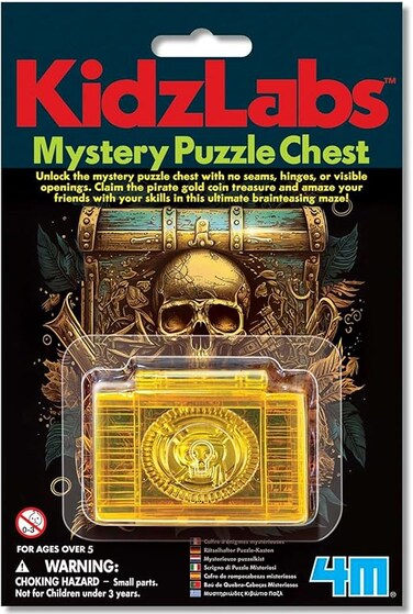 4M KidzLabs Mystery Puzzle Chest &ndash; Build And Solve a Secret Puzzle Box &ndash; DIY Escape Room STEM Toy for Kids Ages 8+ &ndash; Learn Logic, Engineering &amp; Problem Solving