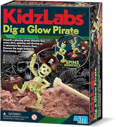 4M KidzLabs Unearth a Skeleton Kit &ndash; Dig And Assemble a Realistic Dinosaur Fossil Model, STEM Paleontology Excavation Activity for Kids Ages 5+