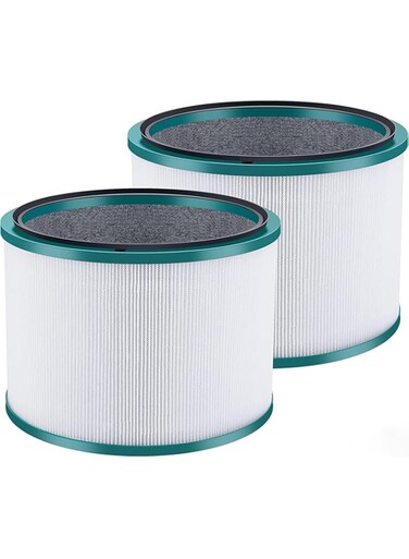 TERRIFI HP01 HP02 DP01 DP02 H13 True HEPA Replacement Filter Compatible with Dyson Desk Purifier and Pure Hot Cool Link Air Purifiers, Replaces Part # 968125-03, One 360 HEPA Filter, 2 Pack