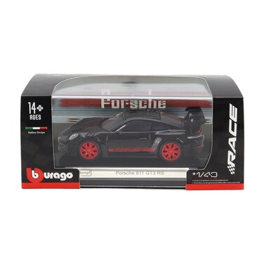 Bburago Race Porsche 911 GT3 RS Die-Cast Car (1:43, Black/Red)