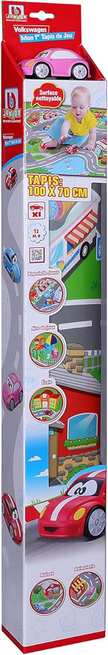 مجموعة سجادات لعب الأطفال من بي بي جونيور 85130 ماي تشيونغ (أنبوبية) تشكيلة من 3 نماذج لمركبات الأطفال من عمر 12 شهرًا فما فوق، سيارة فولكس فاجن واحدة